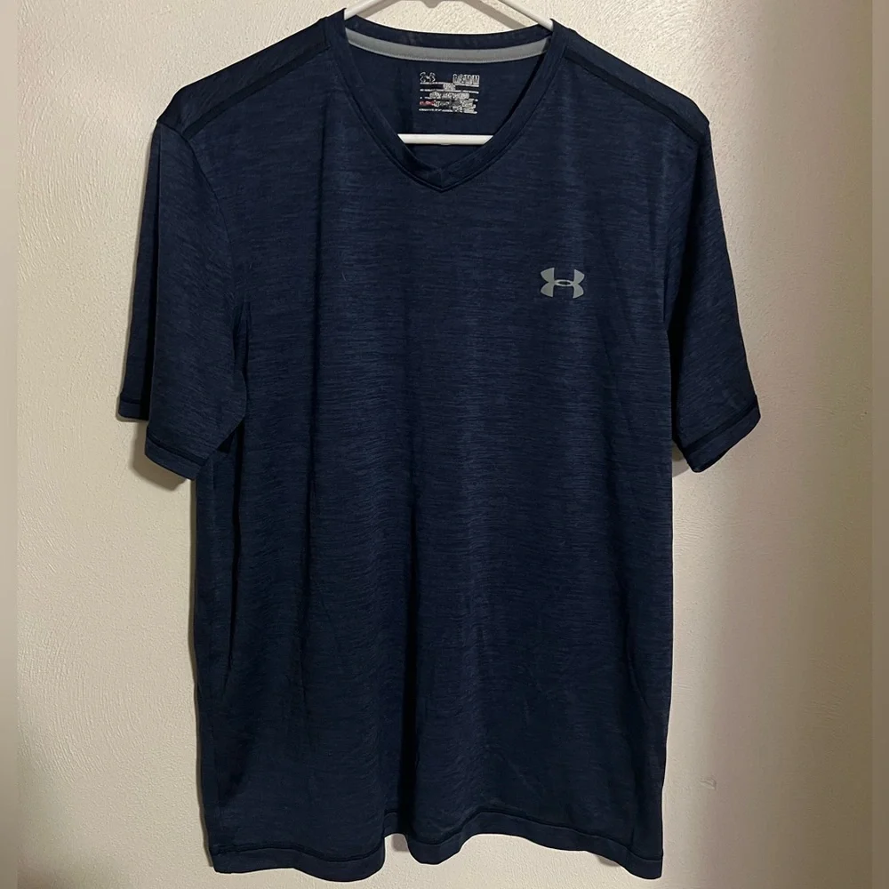 UNDER ARMOUR‎ Classic Athletic Heat Gear Dri Fit T Shirt Navy Blue Men's Size M